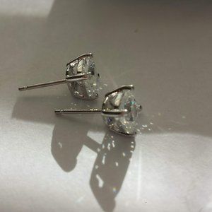 14k White Gold Stud Earrings Solid Gold 14k